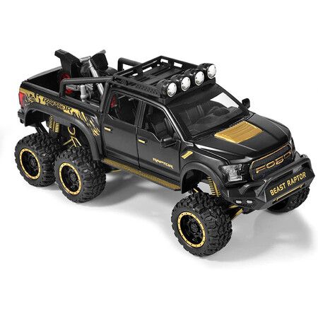 F-150 Refitted Toy Truck Off-Road Model 1/28 Scale Diecast Metal Toy Truck (Black)