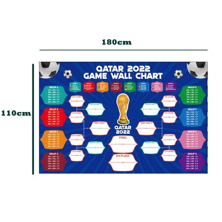 AU EXCLUSIVE Qatar 2022 Football Tournament Wall Chart Poster Soccer Schedule Calendar Bar Party Decorations