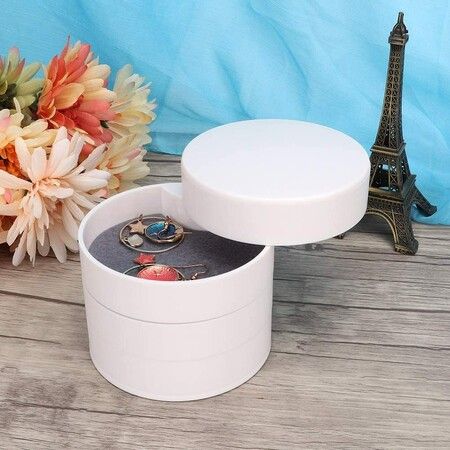 Multifunctional Round Four Layers Jewelry Storage Box Organizer with Lid Necklace Storage Box