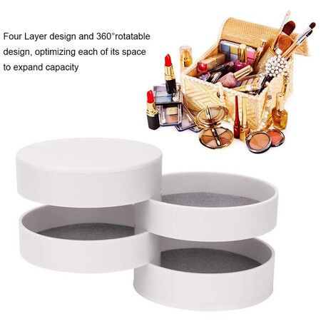 Multifunctional Round Four Layers Jewelry Storage Box Organizer with Lid Necklace Storage Box