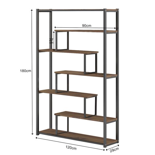 LUXSUITE 7-tier Bookshelf Bookcase Storage Display Rack Freestanding Organizer for Living Room Bedroom Home Office Furniture