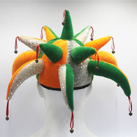 Halloween Costume Fox Hat, Adult Soft Jester Hat with Bells
