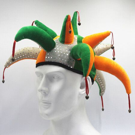 Halloween Costume Fox Hat, Adult Soft Jester Hat with Bells