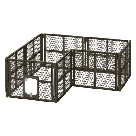 i.Pet Dog Playpen Enclosure 8 Panel Pet Fence Plastic Play Pen