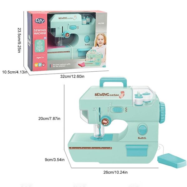 Sewing Machine Toy Sewing Kit for children from 8 to 12 years old Interesting Educational Toy Suitable for Kid And Beginners Travel Gift Color Green