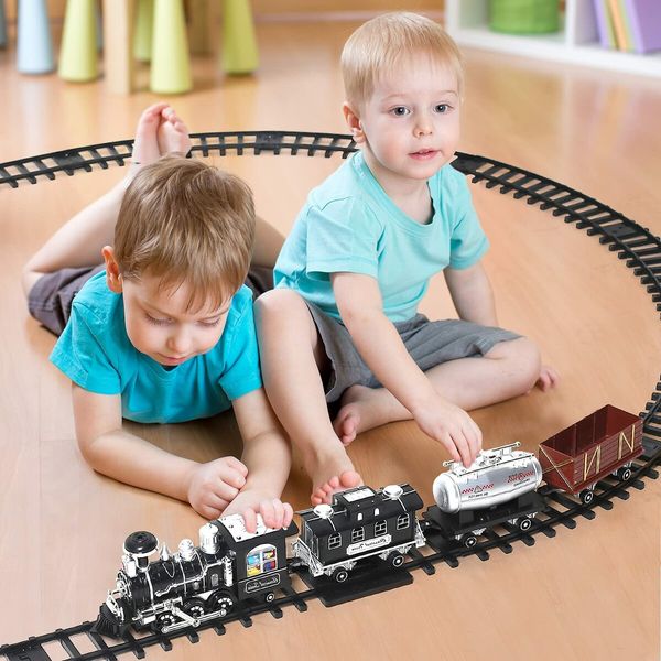 Remote Control Train Set With Smoke, Sound And Light, RC Train Toy, Boys And Girls Birthday Gift