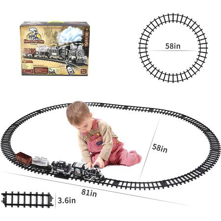 Remote Control Train Set With Smoke, Sound And Light, RC Train Toy, Boys And Girls Birthday Gift