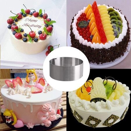 Cheers 6-12 Inches Adjustable Stainless Steel Round Mousse Ring Bake Tool Cake Size Mold