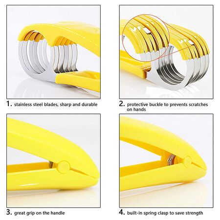 Banana Slicer,ABS + Stainless Steel Fruit and Vegetable Salad Peeler Cutter Kitchen Tools For banana, Sausage, Strawberry,Grape?1 Pack?