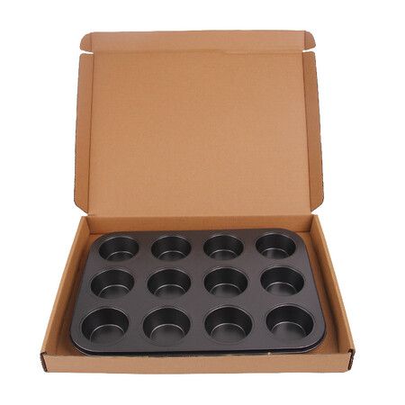 Non-Stick Mini Fluted Tube Pan, 12-Cavity, Steel, Multi-Cavity Mini Cake Pan, Black