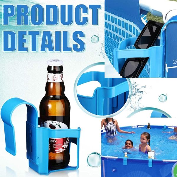 Poolside Cup Holder  Anti-Slip Drink Holder for Swimming Pools No Spills Sturdy Pool Beverage Holder Accessories Blue