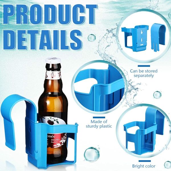 Poolside Cup Holder  Anti-Slip Drink Holder for Swimming Pools No Spills Sturdy Pool Beverage Holder Accessories Blue