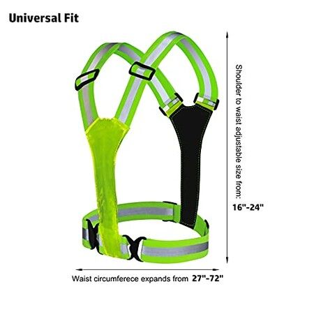 LED Reflective Vest Running Gear USB Rechargeable LED Light Up Vest High Visibility with Adjustable Waist