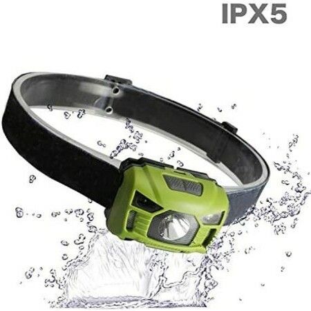 Sensor Flashlight Rechargeable Headlamp, 6 ModesHelmet Light for Camping, Running, Hiking (Green)