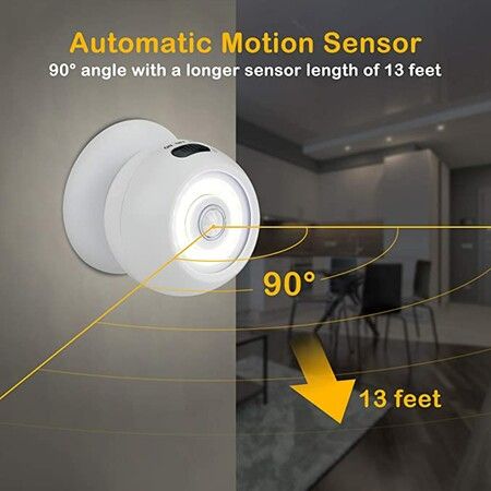 Motion Sensor Lights, Battery Powered Safe Light for Closet, Stair, Bedroom (1Pack)