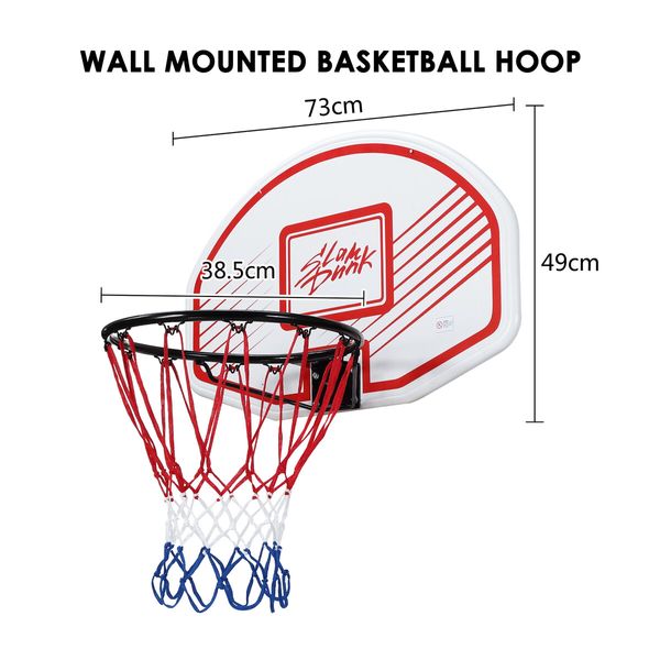 Mini Basketball Hoop Ring Indoor Portable Backboard Net Pump Door Wall Mounted System Stand Kids Genki 73 x 49cm