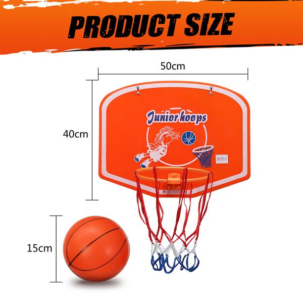 Basketball Hoop Mini Ring System Set Net Door Wall Mounted Backboard Indoor Hang Pump for Kids Toy Genki 50 x 40cm