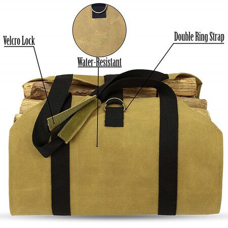 Firewood Storage Bag Canvas Outdoor Camping Wood Log Carrier Match Bag Package Outdoor Tote Home Fireplace Supplies