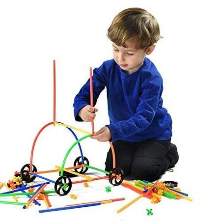 800Pcs 4D Straw Constructor Toys STEM Building Engineering Toys for Boys and Girls Gift