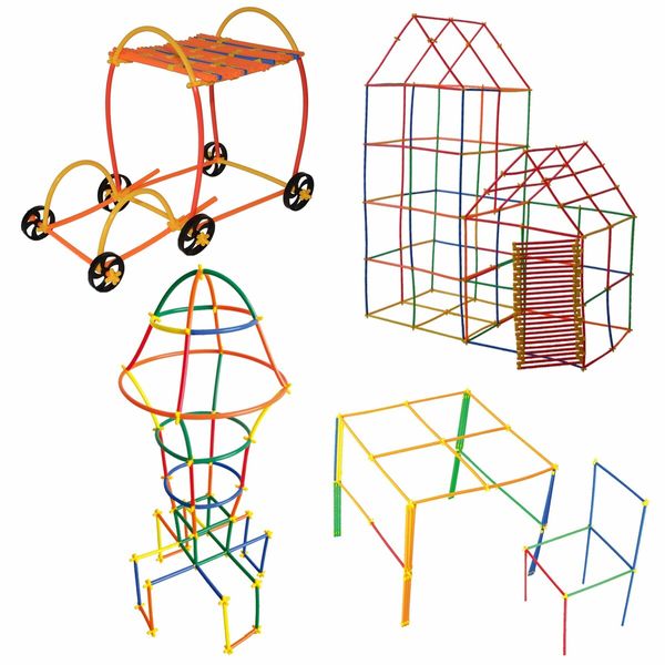 800Pcs 4D Straw Constructor Toys STEM Building Engineering Toys for Boys and Girls Gift