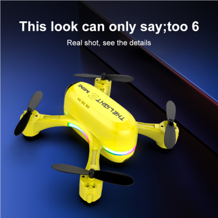 2022 Newest Mini Dual Camera Hd Light-Emitting  Aerial Photography Drone Color Yellow