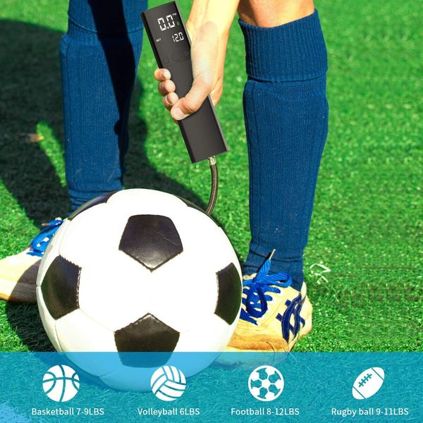 Electric Ball Pump,Smart Air Pump Portable Fast Ball Inflation with Precise Pressure Gauge and Digital LCD Display for Football Basketball Volleyball (2 Pin and 1 Spout)