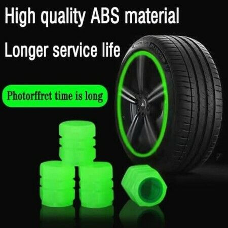 Tire Valve Stem Caps for Car,12PCS Noctilucous Tire Air Caps Cover,Illuminated Auto Wheel Valve Stem Cap,Newly Upgraded Diamond Luminous(Green)