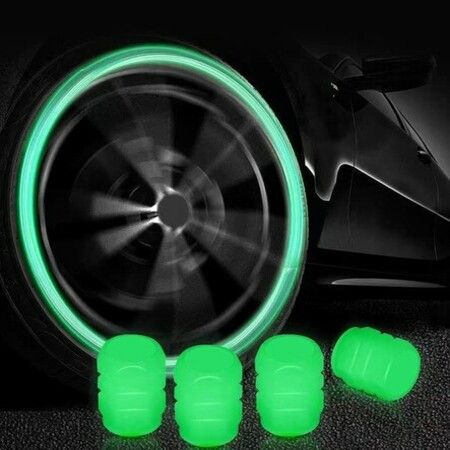 Tire Valve Stem Caps for Car,12PCS Noctilucous Tire Air Caps Cover,Illuminated Auto Wheel Valve Stem Cap,Newly Upgraded Diamond Luminous(Green)