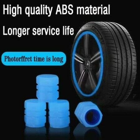 Tire Valve Stem Caps for Car,12PCS Noctilucous Tire Air Caps Cover,Illuminated Auto Wheel Valve Stem Cap,Newly Upgraded Diamond Luminous(Blue)