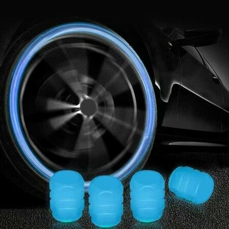 Tire Valve Stem Caps for Car,12PCS Noctilucous Tire Air Caps Cover,Illuminated Auto Wheel Valve Stem Cap,Newly Upgraded Diamond Luminous(Blue)