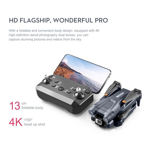 4K HD ESC Dual Camera Optical Flow Localization 2.4G WIFi Obstacle Avoidance Quadcopter Toys Dual Batteries