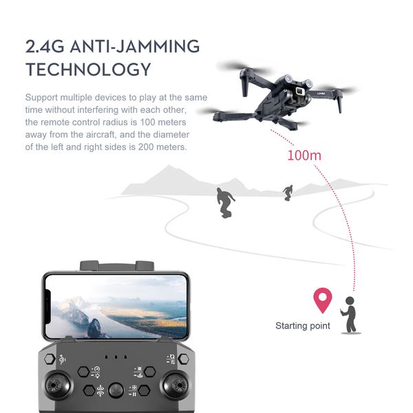 4K HD ESC Dual Camera Optical Flow Localization 2.4G WIFi Obstacle Avoidance Quadcopter Toys Dual Batteries