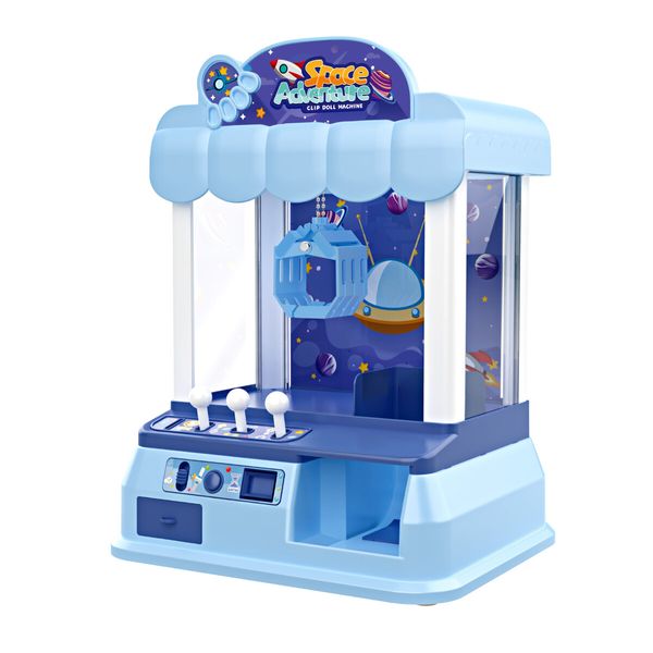 Mini Toy Claw Machine Arcade Grabber Carnival Candy Gaming Fair Party Birthday Xmas LED Light Animation Blue