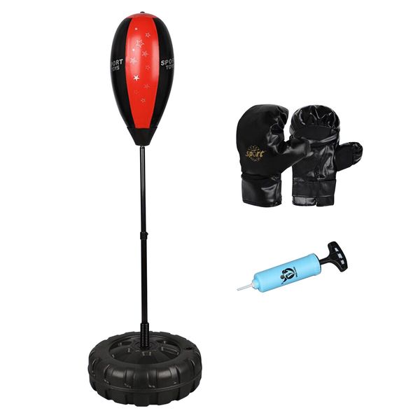 155CM Speed Ball Boxing Bag Punching Stand Set Freestanding Height Adjustable for Kids Adults with Gloves Pump