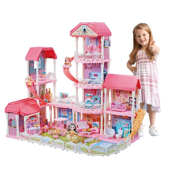 Barbie Doll House Dream Play Furniture Playhouses Toys Dollhouse Princess Castle Light Music 11 Rooms 4 Stories 93cm