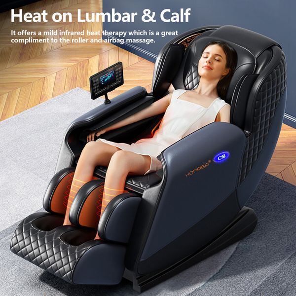 Full Body Massage Chair 3D Zero Gravity Deep Tissue Shiatsu Therapy Massager Electric for Back Neck Head Leg Shoulder Foot 