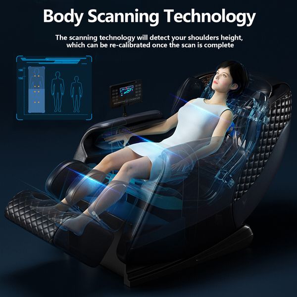 Full Body Massage Chair 3D Zero Gravity Deep Tissue Shiatsu Therapy Massager Electric for Back Neck Head Leg Shoulder Foot 