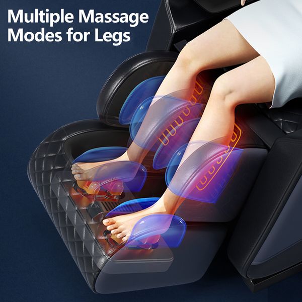 Full Body Massage Chair 3D Zero Gravity Deep Tissue Shiatsu Therapy Massager Electric for Back Neck Head Leg Shoulder Foot 