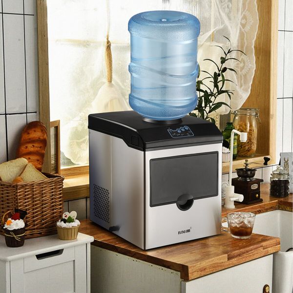 22kg Ice Maker Cold Water Dispenser 2 In 1 Bullet Cube Making Machine Countertop Home Commercial Stainless Steel Maxkon