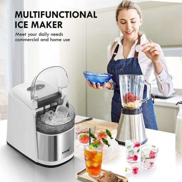 12KG Ice Maker Machine Bullet Shaped Cube Making Countertop Home Commercial Automatic Quiet Maxkon