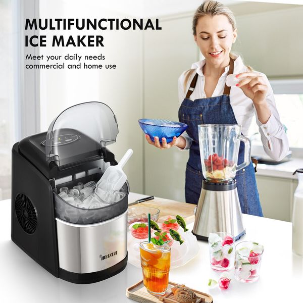 12KG Ice Maker Bullet Shaped Cube Making Machine Countertop Home Commercial Automatic Quiet Maxkon