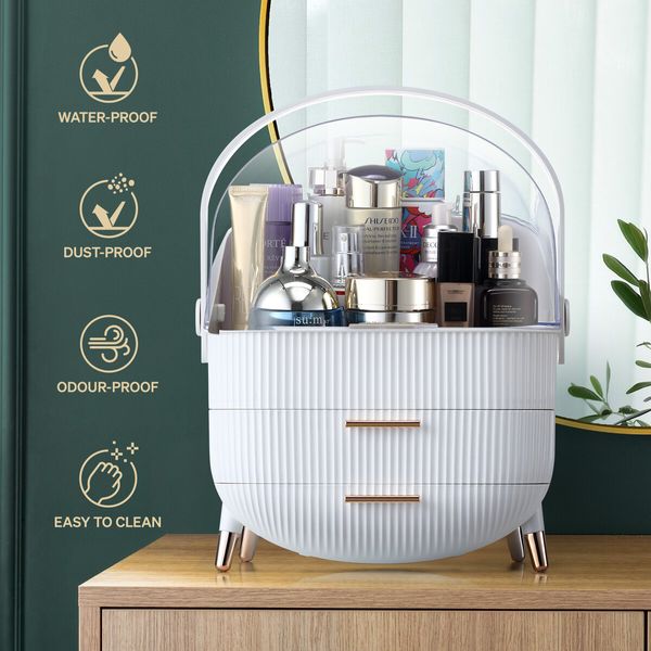 Makeup Storage Drawer Case Jewellery Box Stand Brush Holder Organiser Cosmetic Lipstick Skincare Display Portable 