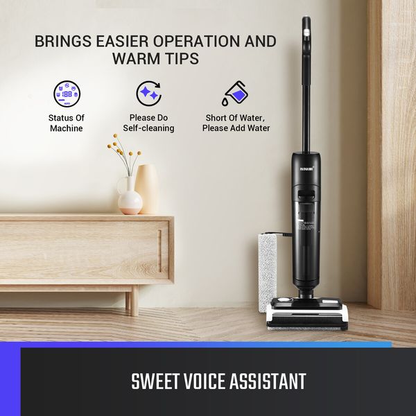 Cordless Vacuum Floor Cleaner Portable Hard Wet Dry Cleaning Machine Smart Mop Self Cleaning Voice Assistance