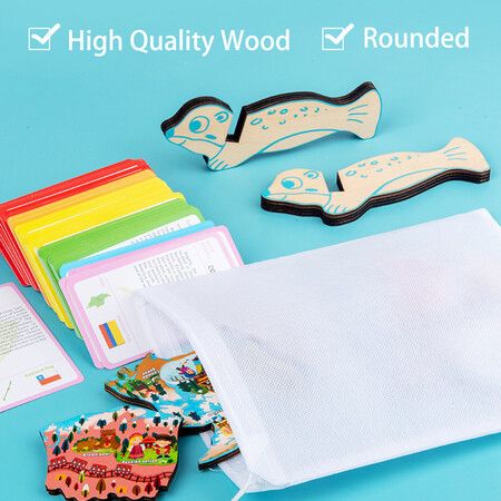 World Map Magnetic Puzzle for Children Teaching Tools Educational Toys Preschool Learning