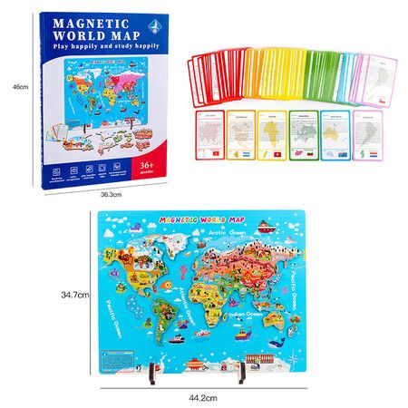 World Map Magnetic Puzzle for Children Teaching Tools Educational Toys Preschool Learning