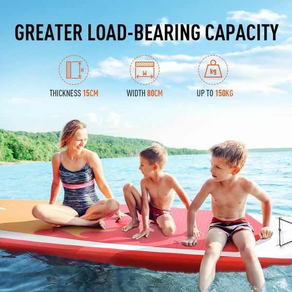 SUP Kayak Inflatable Stand Up Paddle Surfing Board Blow Foam Surfboard GENKI 2 In 1 with Seat Red