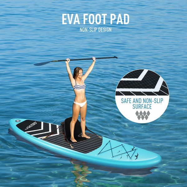 SUP Surfing Board Inflatable Kayak Stand Up Paddle Blow Foam Surfboard GENKI 2 In 1 with Seat Blue