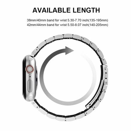 Apple Watch Stainless Steel Wristband Metal Buckle Clasp iWatch 38mm 40mm 41mm Strap Bracelet for Apple Watch Series 7/6/5/4/3/2/1  Silver Gold