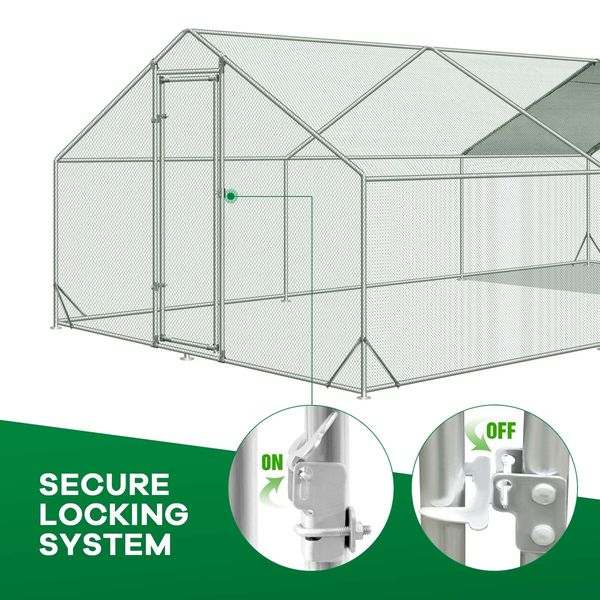 Chicken Coop Run Walk In Chook Cage House Pen Shelter Cat Dog Bird Enclosure Rabbit Hutch Extra Large 300x600x195cm