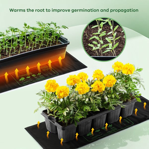 Seedling Heat Mat Pad Plant Germination Starter Heating Warming Grow 122x51CM 100W